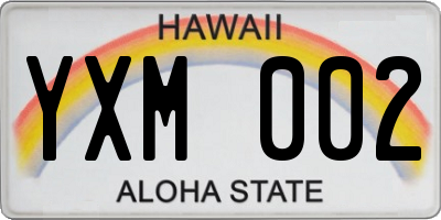 HI license plate YXM002