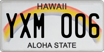 HI license plate YXM006