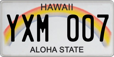 HI license plate YXM007