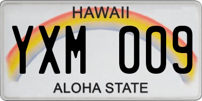 HI license plate YXM009