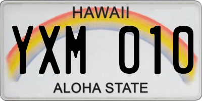 HI license plate YXM010