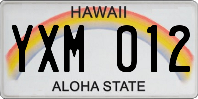 HI license plate YXM012