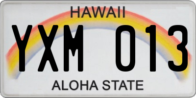 HI license plate YXM013