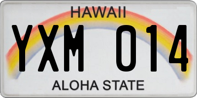 HI license plate YXM014
