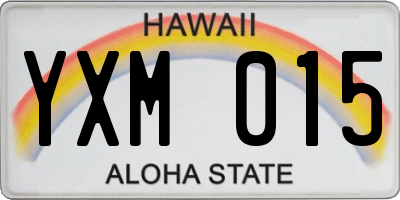HI license plate YXM015