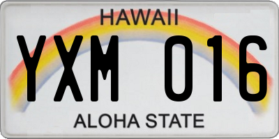 HI license plate YXM016