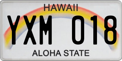 HI license plate YXM018