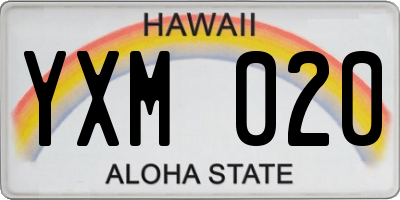 HI license plate YXM020