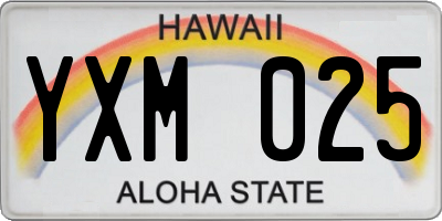 HI license plate YXM025
