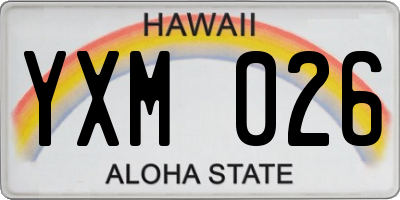 HI license plate YXM026