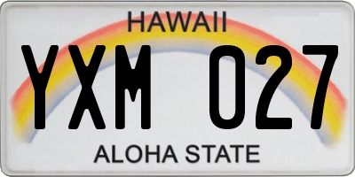 HI license plate YXM027