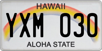 HI license plate YXM030