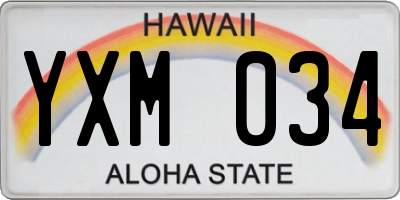 HI license plate YXM034