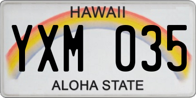 HI license plate YXM035