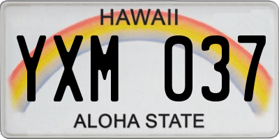 HI license plate YXM037