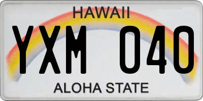 HI license plate YXM040