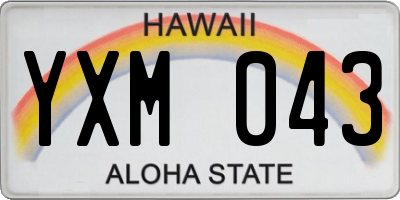 HI license plate YXM043