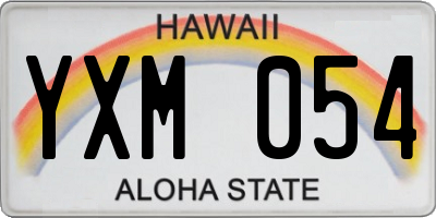 HI license plate YXM054