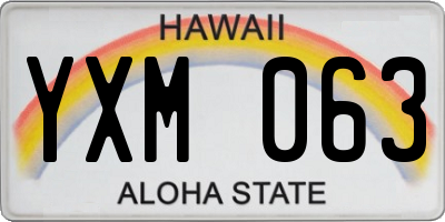 HI license plate YXM063