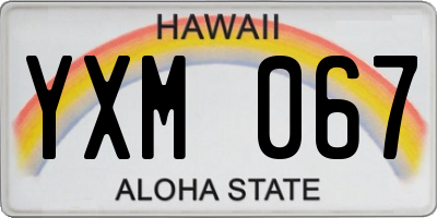 HI license plate YXM067