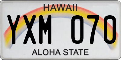 HI license plate YXM070