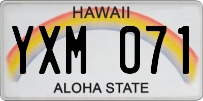 HI license plate YXM071