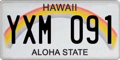 HI license plate YXM091