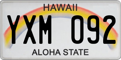 HI license plate YXM092