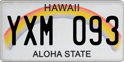 HI license plate YXM093