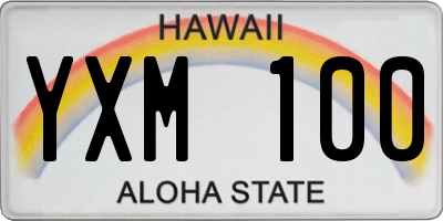 HI license plate YXM100