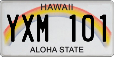 HI license plate YXM101