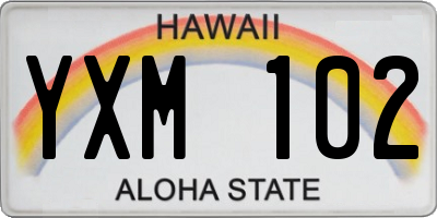 HI license plate YXM102