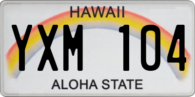 HI license plate YXM104
