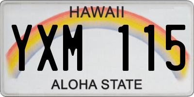 HI license plate YXM115
