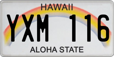 HI license plate YXM116