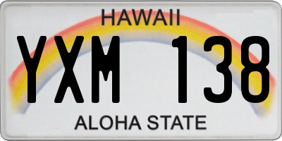 HI license plate YXM138