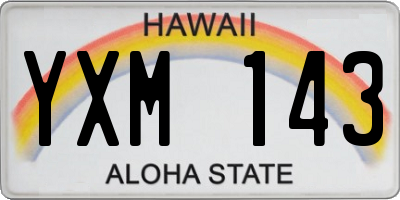 HI license plate YXM143