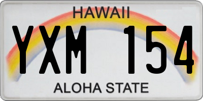 HI license plate YXM154