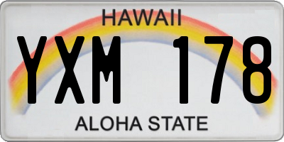 HI license plate YXM178