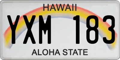 HI license plate YXM183
