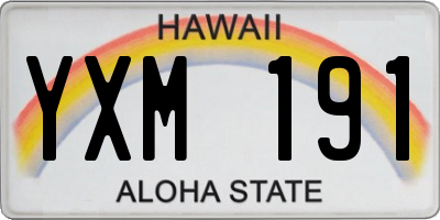 HI license plate YXM191