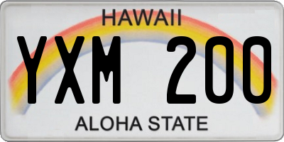 HI license plate YXM200
