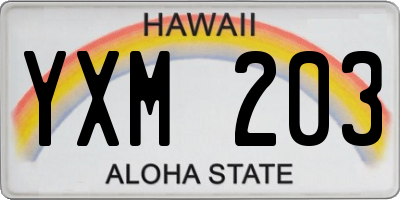 HI license plate YXM203