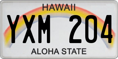 HI license plate YXM204