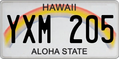 HI license plate YXM205