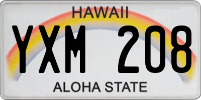 HI license plate YXM208