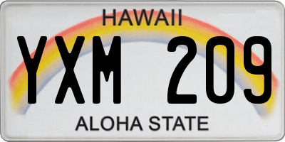 HI license plate YXM209
