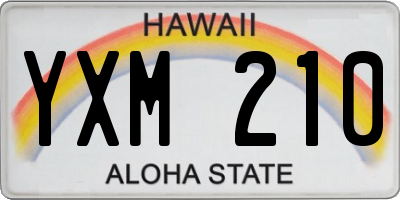 HI license plate YXM210