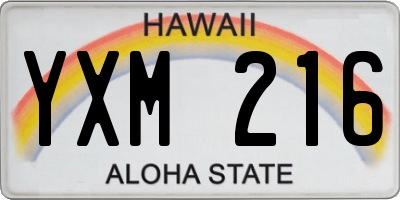 HI license plate YXM216