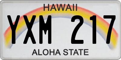 HI license plate YXM217